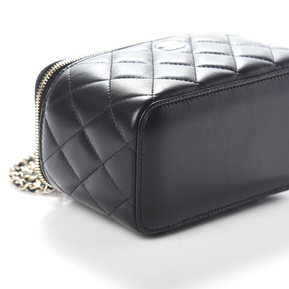 Chanel Lambskin Quilted Small Vanity Case With Chain Black 8 of 9
