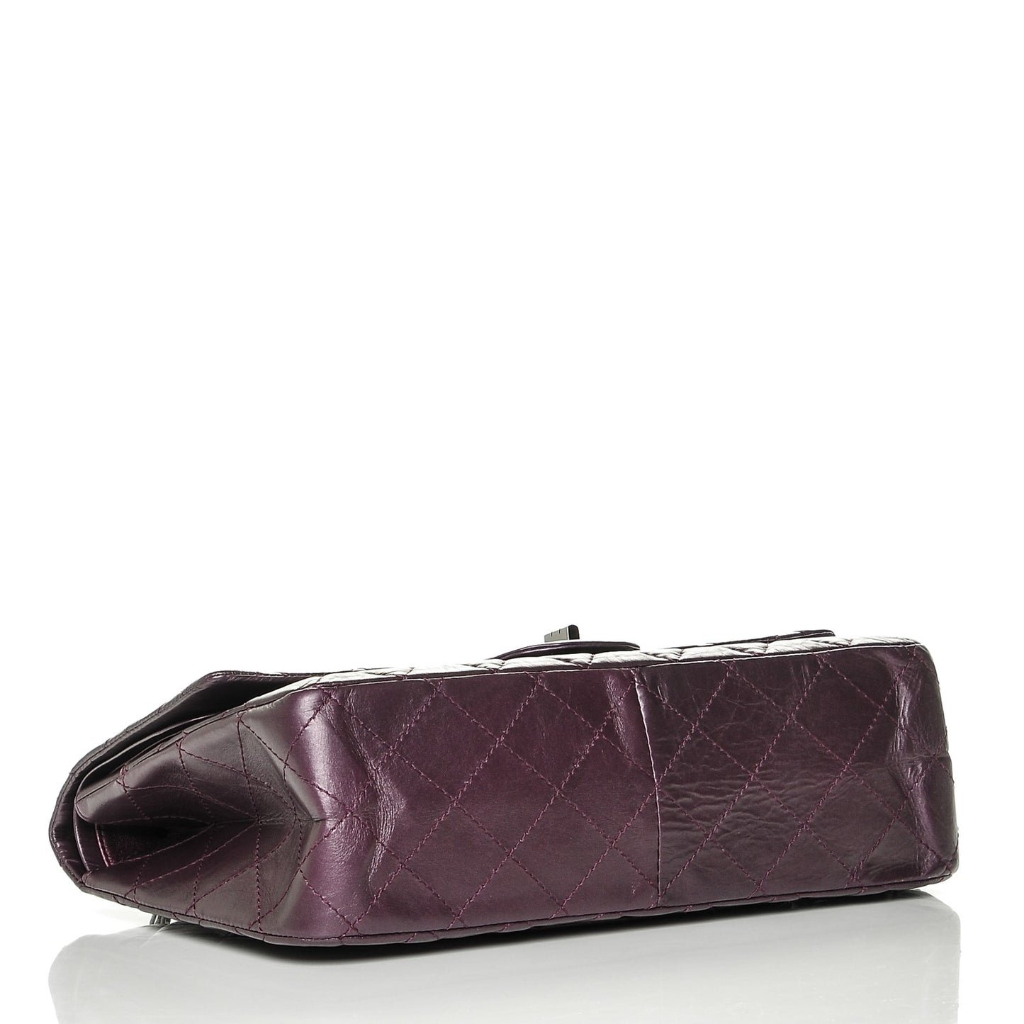 Metallic Calfskin Quilted 2.55 Reissue 227 Flap Plum
