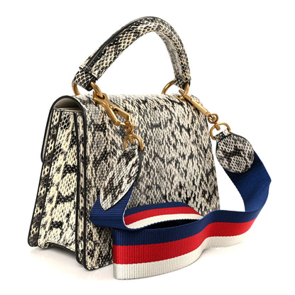 Gucci Snakeskin Sylvie Web Small Queen Margaret Top Handle Bag Roccia Natural 3 of 11