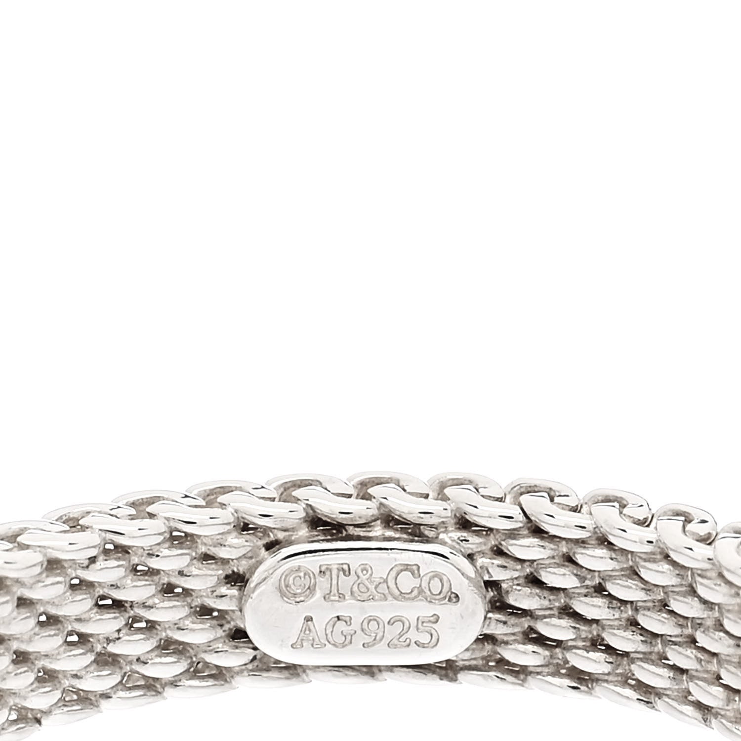 Tiffany Sterling Silver Diamond Somerset Mesh Band Ring 44 3 4 of 4