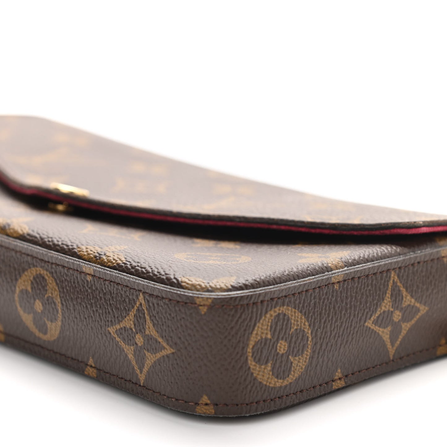 Monogram Pochette Felicie Chain Wallet Fuchsia