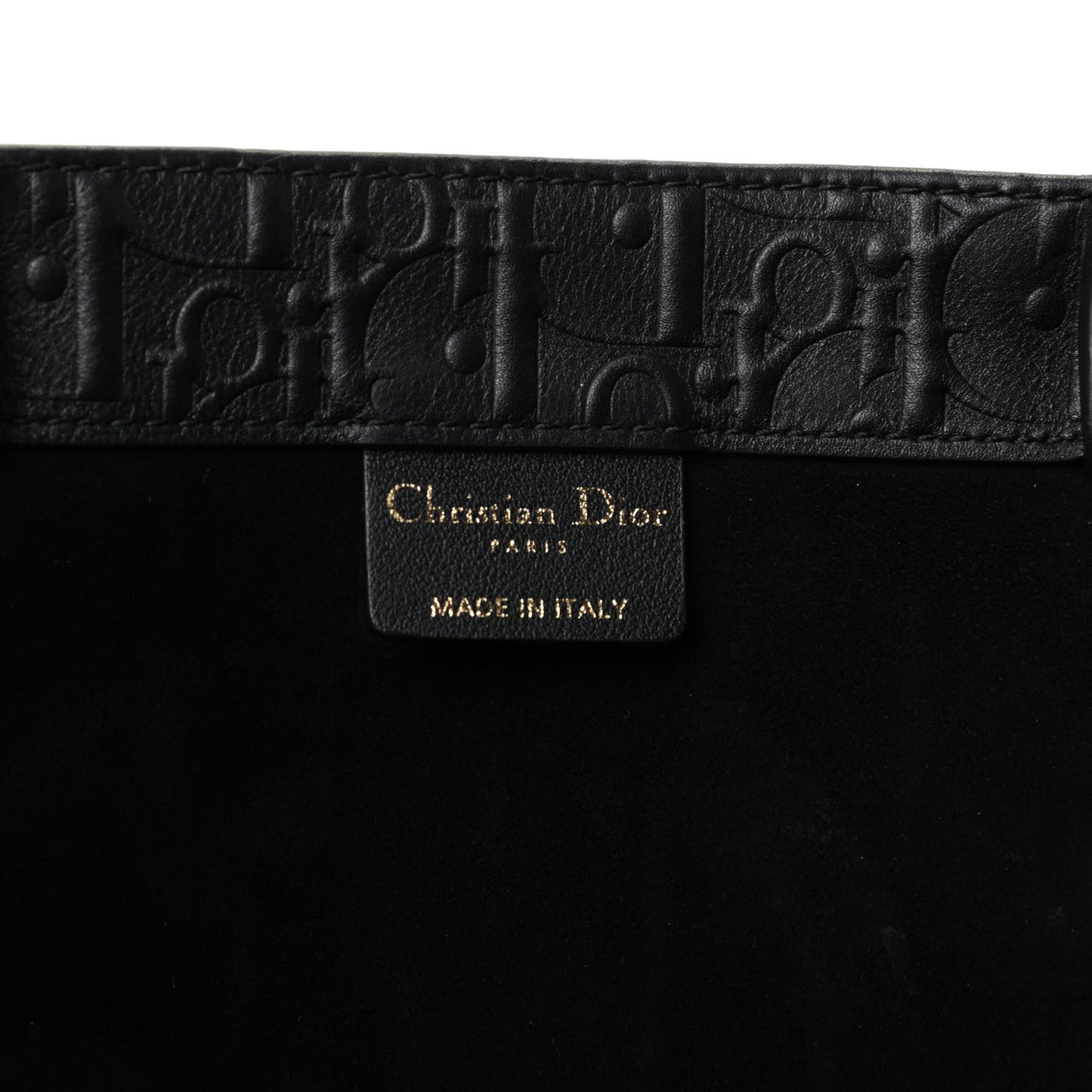 Oblique Calfskin Embossed Book Tote Black