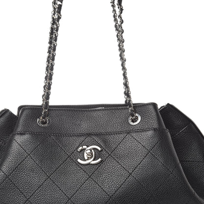 Chanel Grained Calfskin Stitched Accordion Shoulder Bag Black 14 of 14