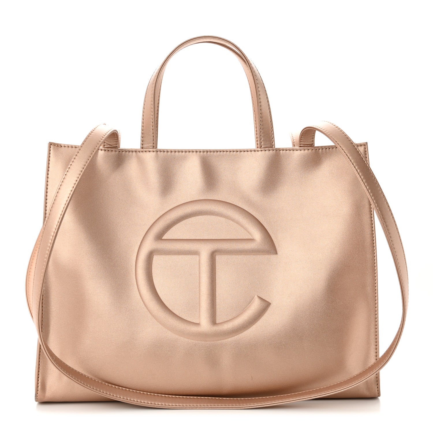 Telfar Metallic Vegan Leather Medium Shopping Bag Copper 1 of 11