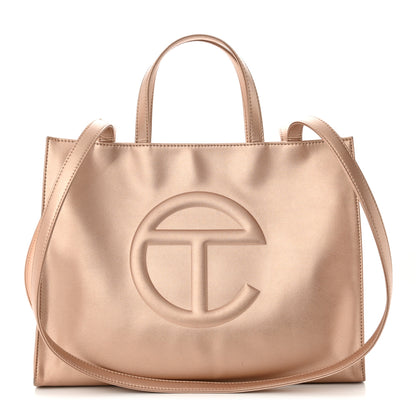Telfar Metallic Vegan Leather Medium Shopping Bag Copper 1 of 11