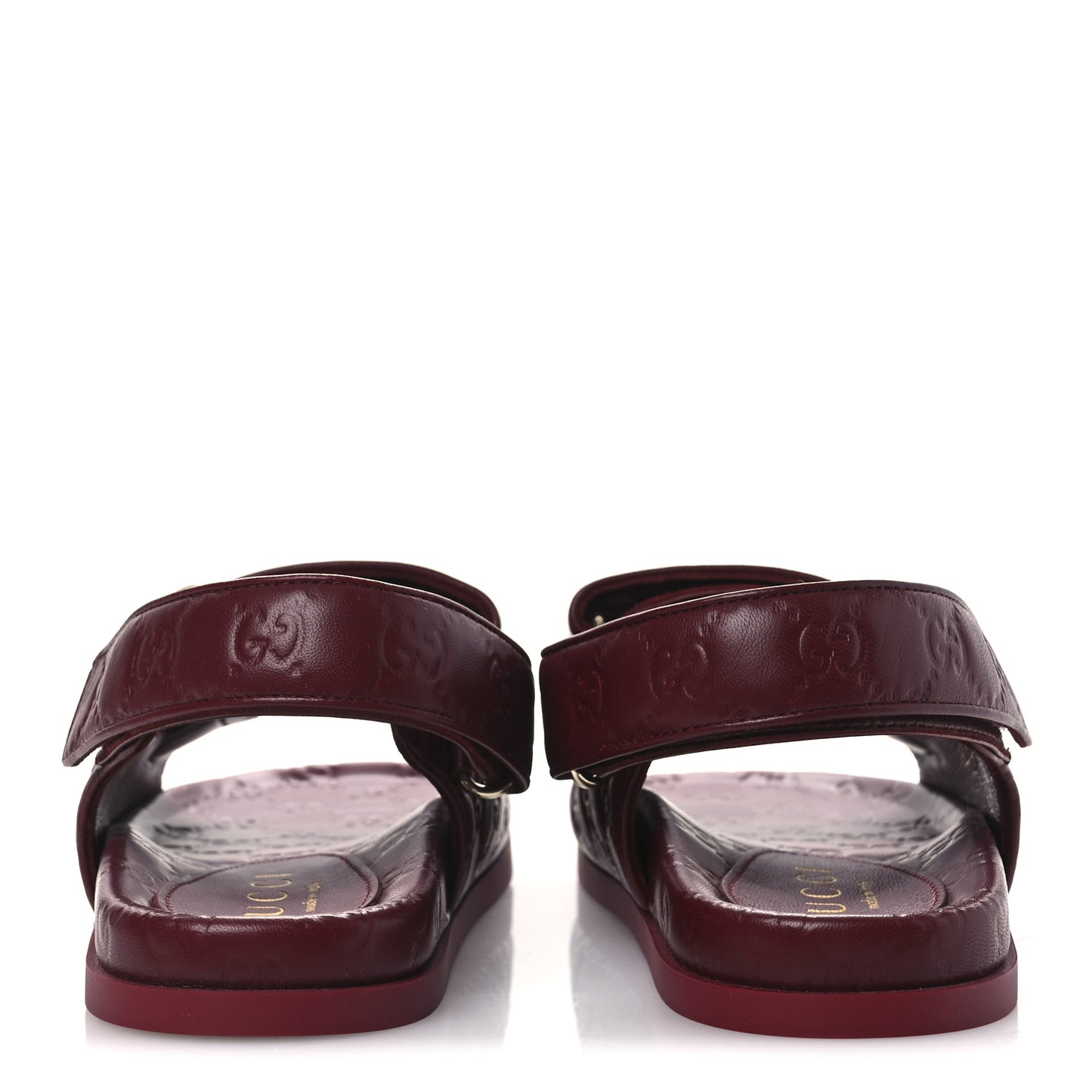 Guccissima GG Embossed Womens Sandals 38 Rosso Ancora