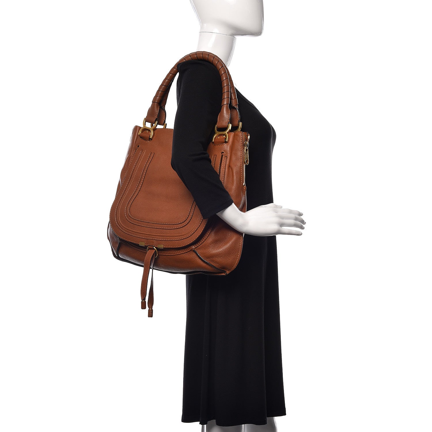 Chloe Calfskin Large Marcie Tote Tan 2 of 18