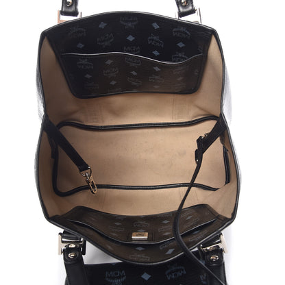 MCM Visetos Shopping Tote Cognac Black 6 of 17