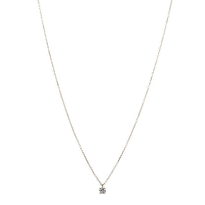 Tiffany 18K Yellow Gold Diamond .29ct Solitaire Pendant Necklace 1 of 7