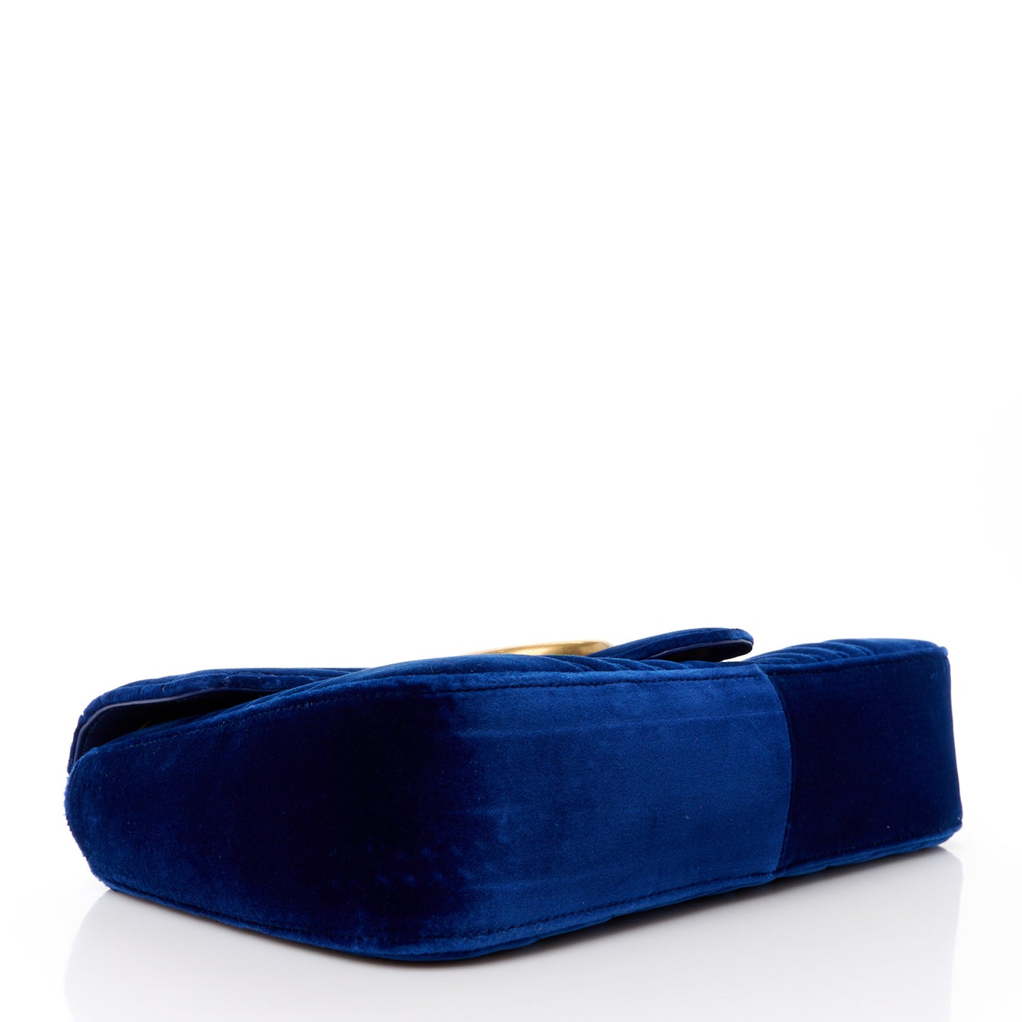 Velvet Matelasse Medium GG Marmont Shoulder Bag Cobalt Blue