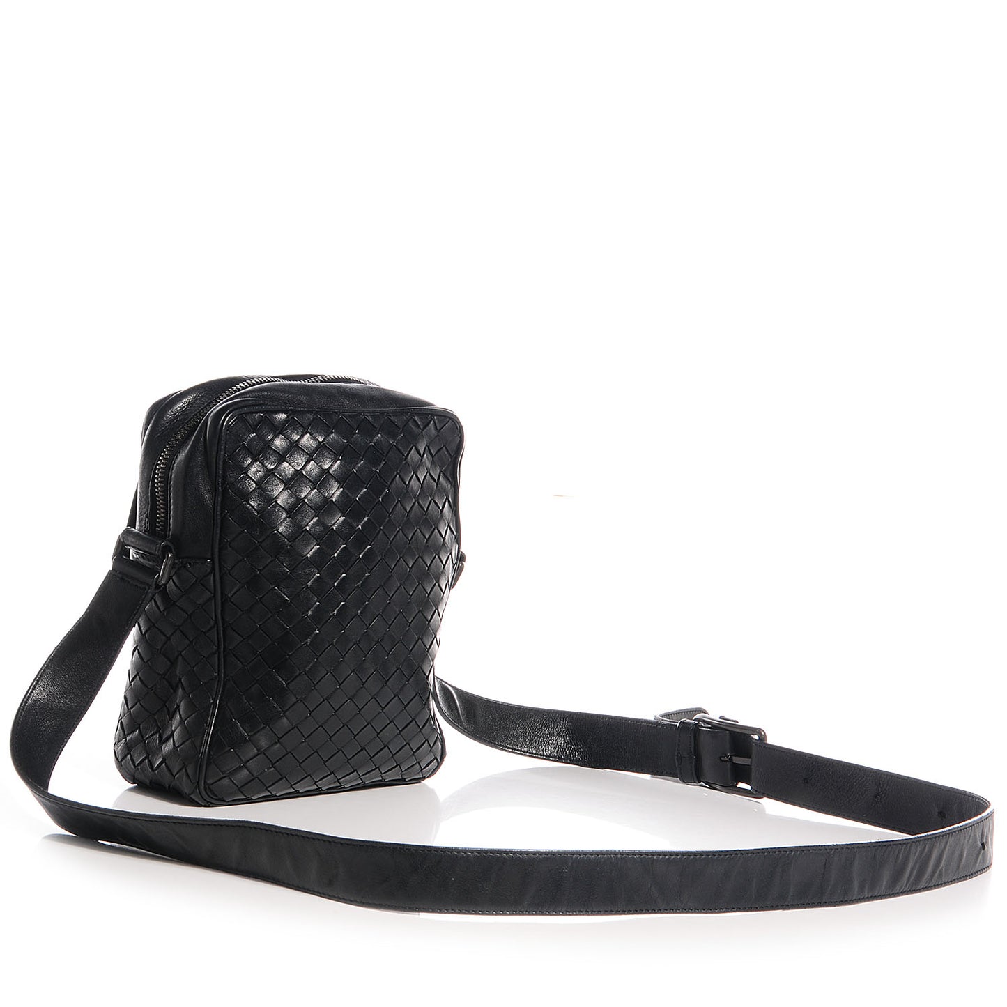 Nappa Intrecciato Messenger Bag Nero