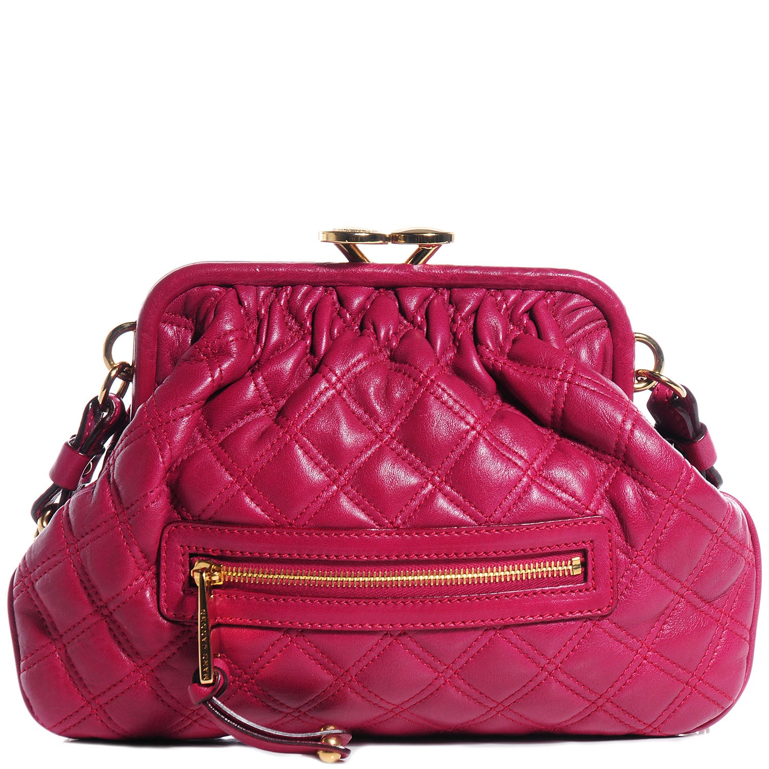 Marc Jacobs Leather Quilted Little Stam Fuchsia 1 of 9
