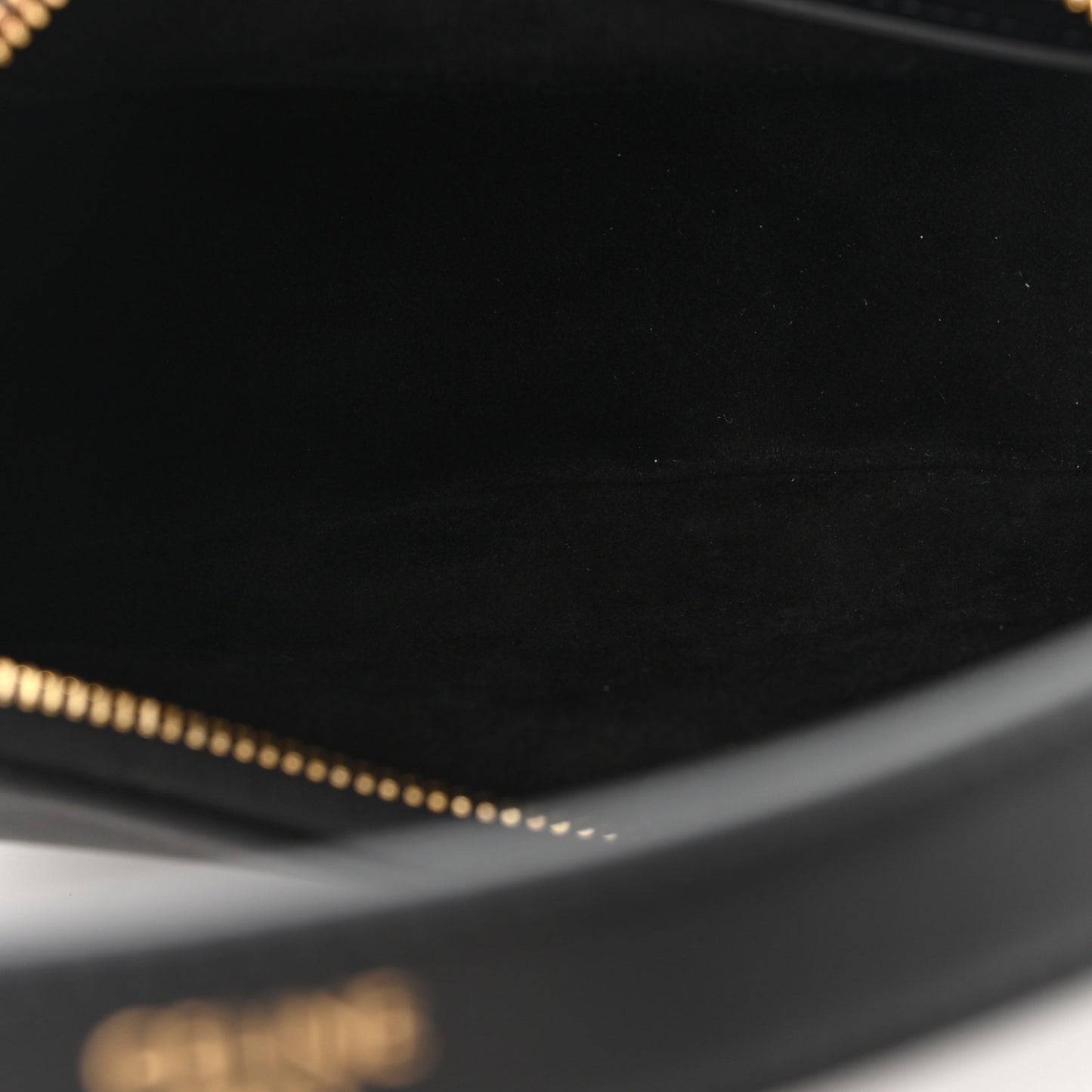 Smooth Calfskin Medium Strap Ava Triomphe Shoulder Bag Black