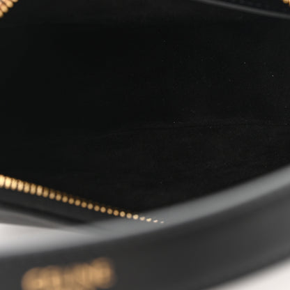 Celine Smooth Calfskin Medium Strap Ava Triomphe Shoulder Bag Black 5 of 10