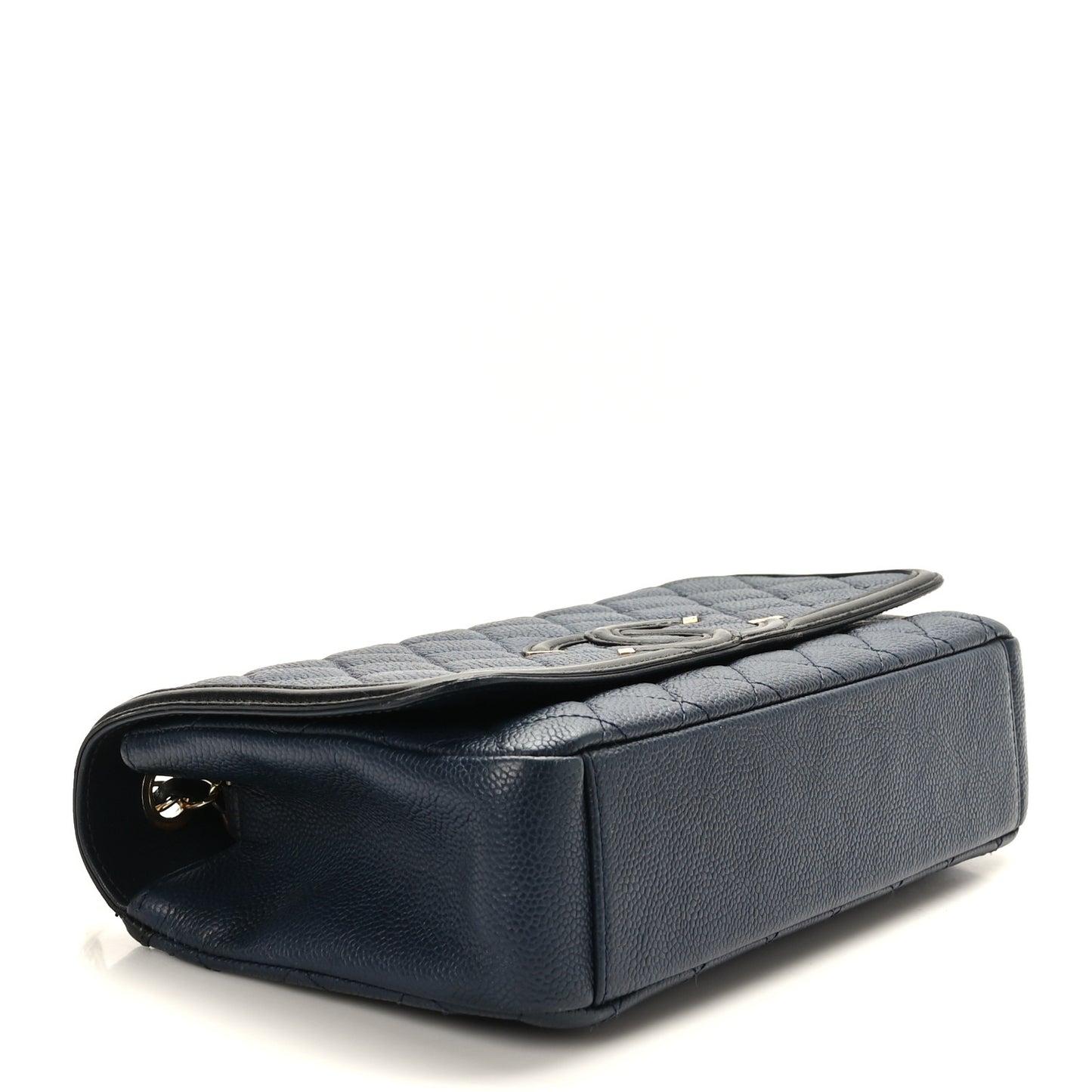Caviar Quilted Medium CC Filigree Flap Navy Black