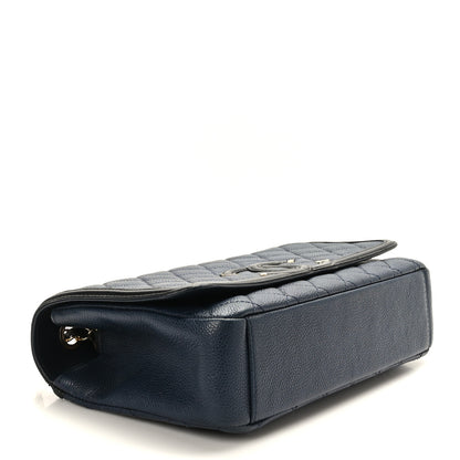 Chanel Caviar Quilted Medium CC Filigree Flap Navy Black 4 of 9