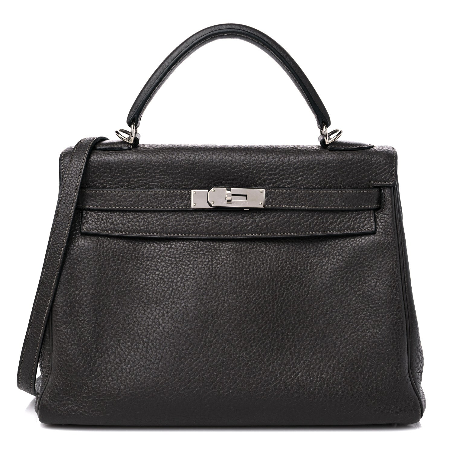 Hermes Taurillon Clemence Kelly Retourne 32 Graphite 1 of 15