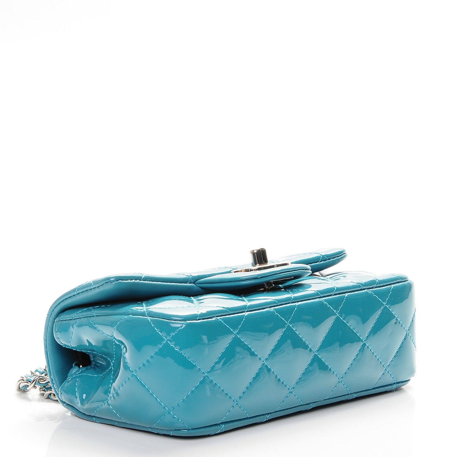 Chanel Patent Quilted Extra Mini Flap Blue 4 of 7