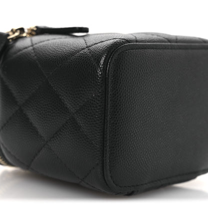 Chanel Caviar Quilted Mini Vanity Case With Chain Black 9 of 13