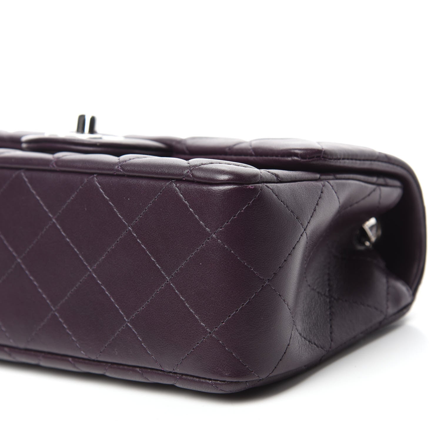 Chanel Lambskin Quilted Mini Rectangular Flap Dark Purple 7 of 11