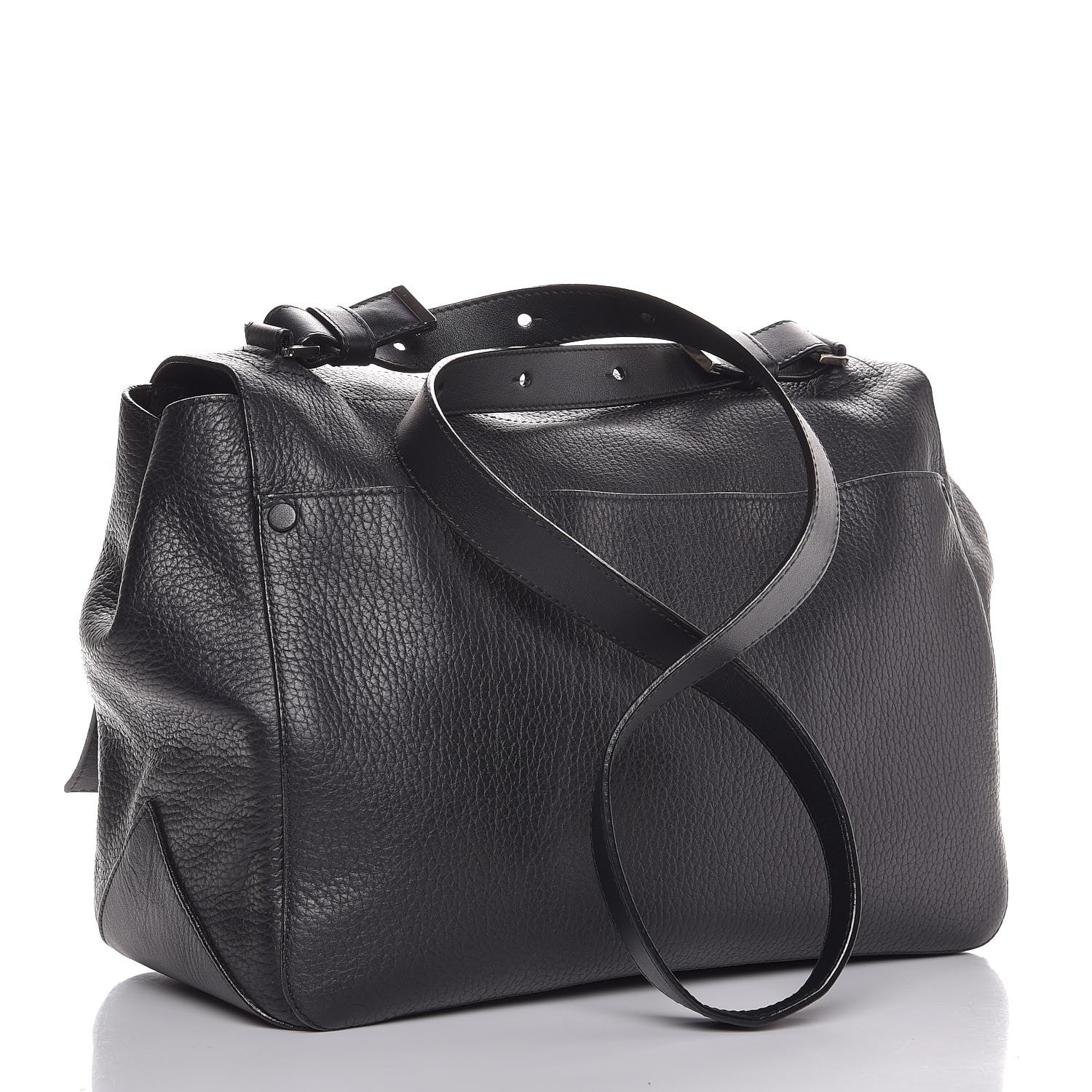 Proenza Schouler Pebbled Calfskin Double Sided PS Courier Bag Black 4 of 8