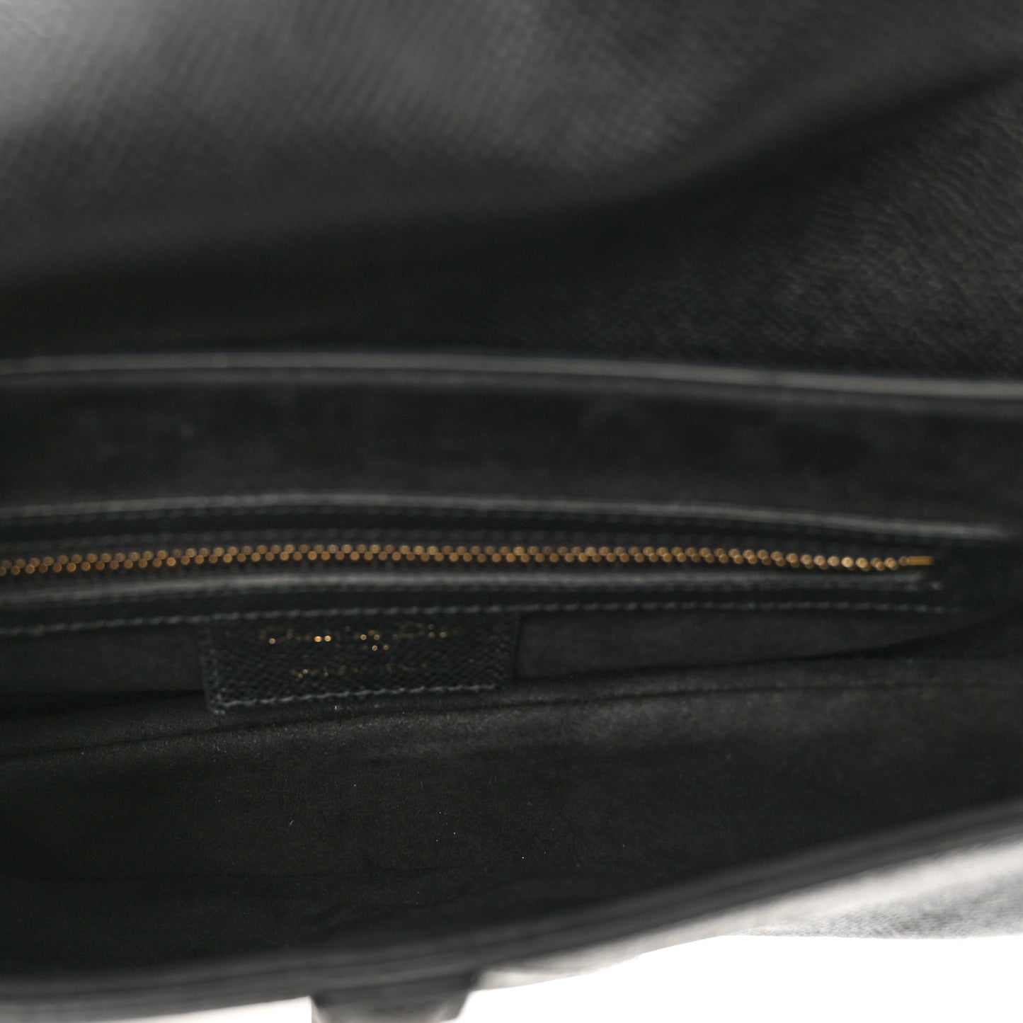 Grained Calfskin Saddle Bag Black