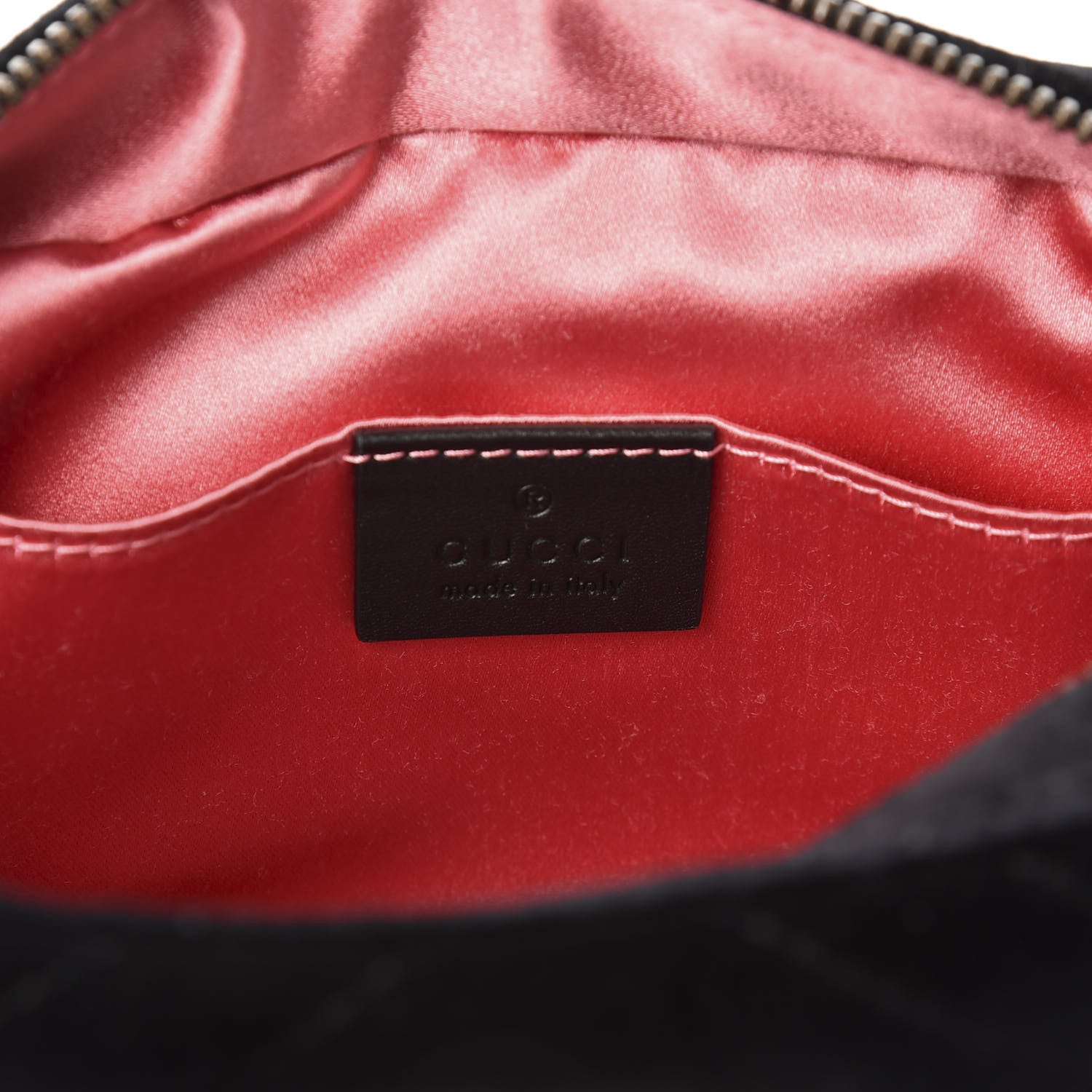 Gucci Velvet Matelasse Deer Embroidered Small GG Marmont Chain Shoulder Bag Black 7 of 9