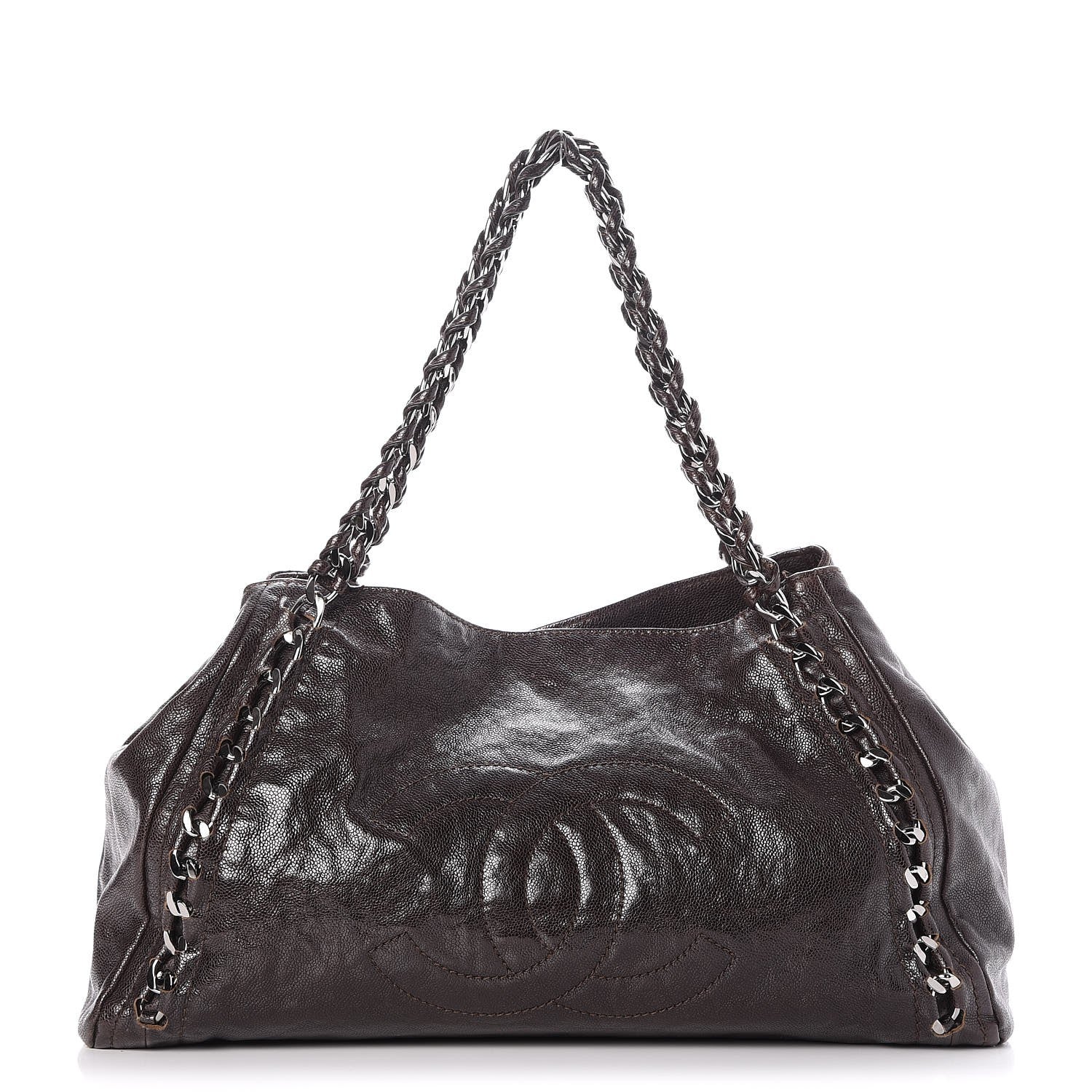 Chanel Glazed Caviar East West Modern Chain Tote Brown 1 of 9
