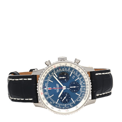 Breitling Stainless Steel Alligator 42mm Navitimer Chronograph Automatic Watch Blue AB0121 2 of 5