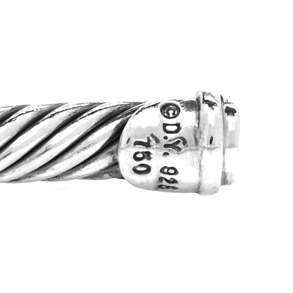 David Yurman Sterling Silver 18K Gold Blue Topaz 4mm Cable Classics Station Bracelet 4 of 4
