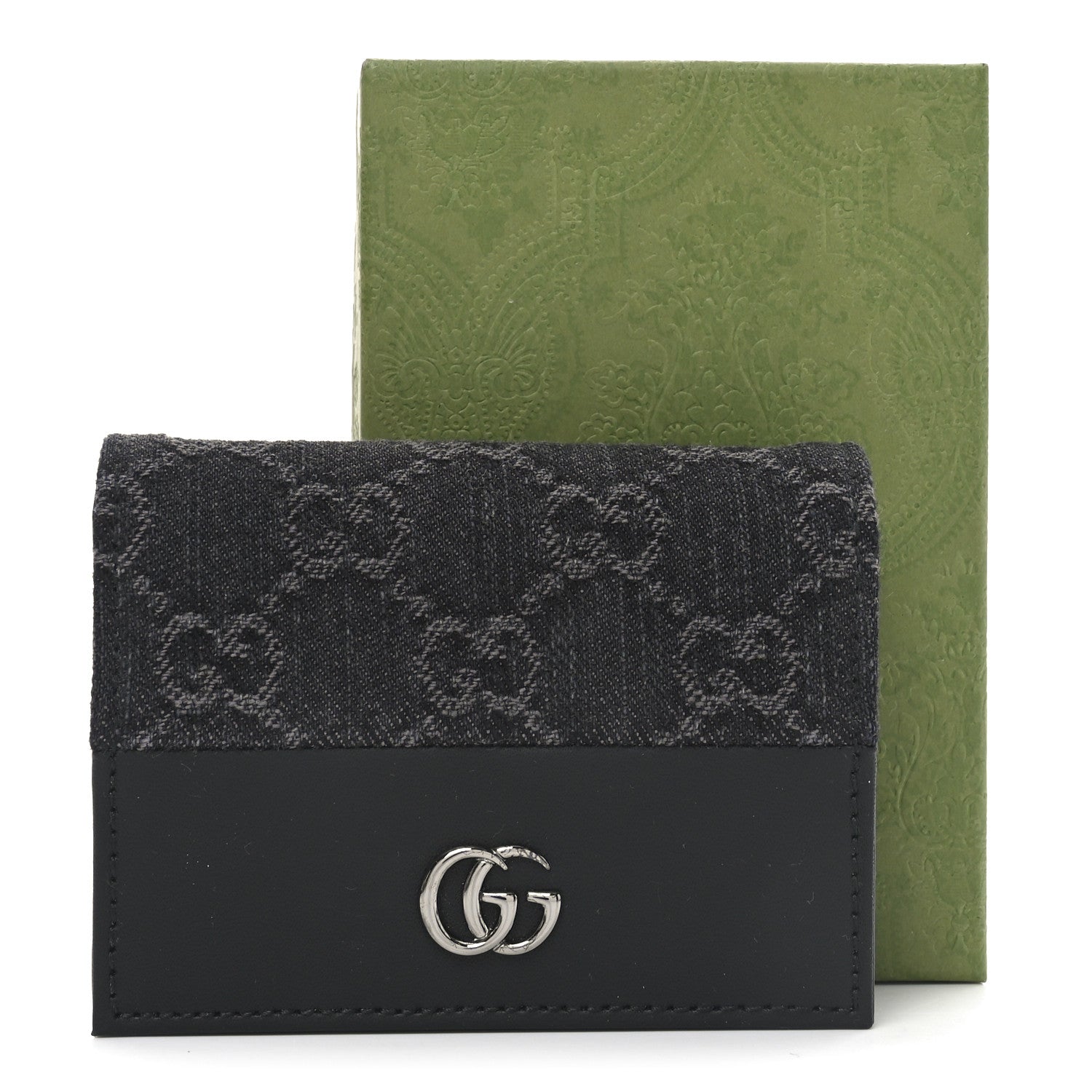 Gucci Denim GG Supreme Monogram Calfskin GG Marmont Card Case Gucci Denim GG Supreme Monogram Calfskin GG Marmont Card Case