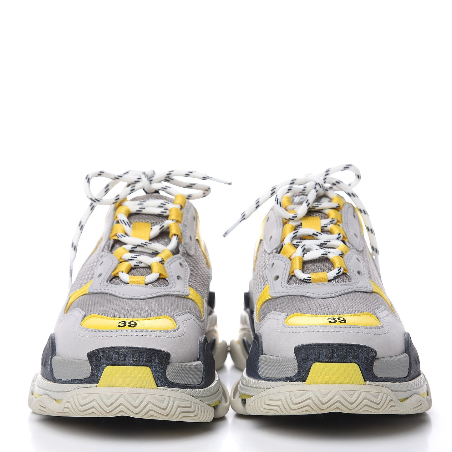 Fabric Mesh Womens Triple S Sneakers 39 Yellow Grey White