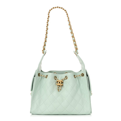 Chanel Caviar Quilted Small Chanel 25 Handbag Light Green 1 of 11