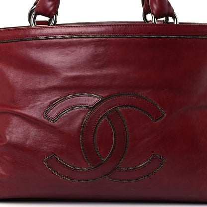Chanel Lambskin East West Soho Shopper Red 7 of 9