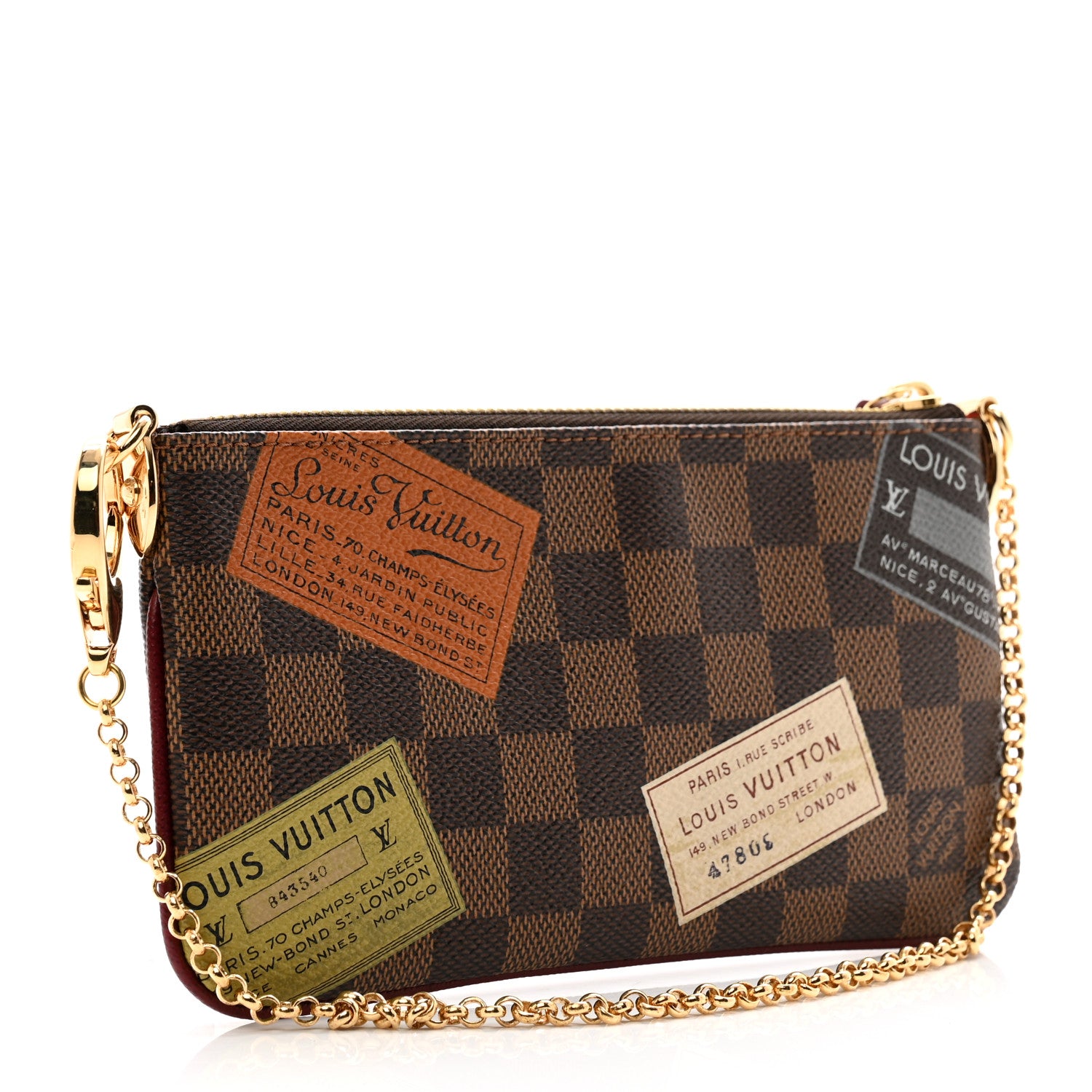 Louis Vuitton Damier Ebene Trunks Labels Pochette Milla MM 4 of 7
