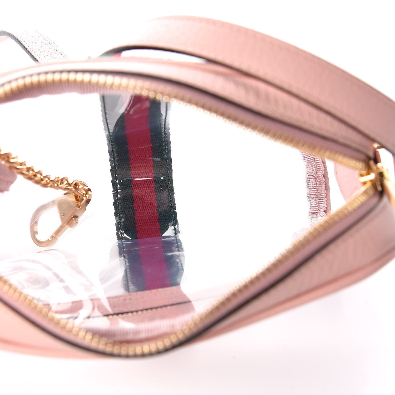 Gucci Vinyl Web Mini Ophidia Transparent Shoulder Bag Perfect Pink 5 of 9