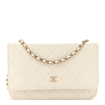 Chanel Caviar Quilted Wallet on Chain WOC White 1 of 11