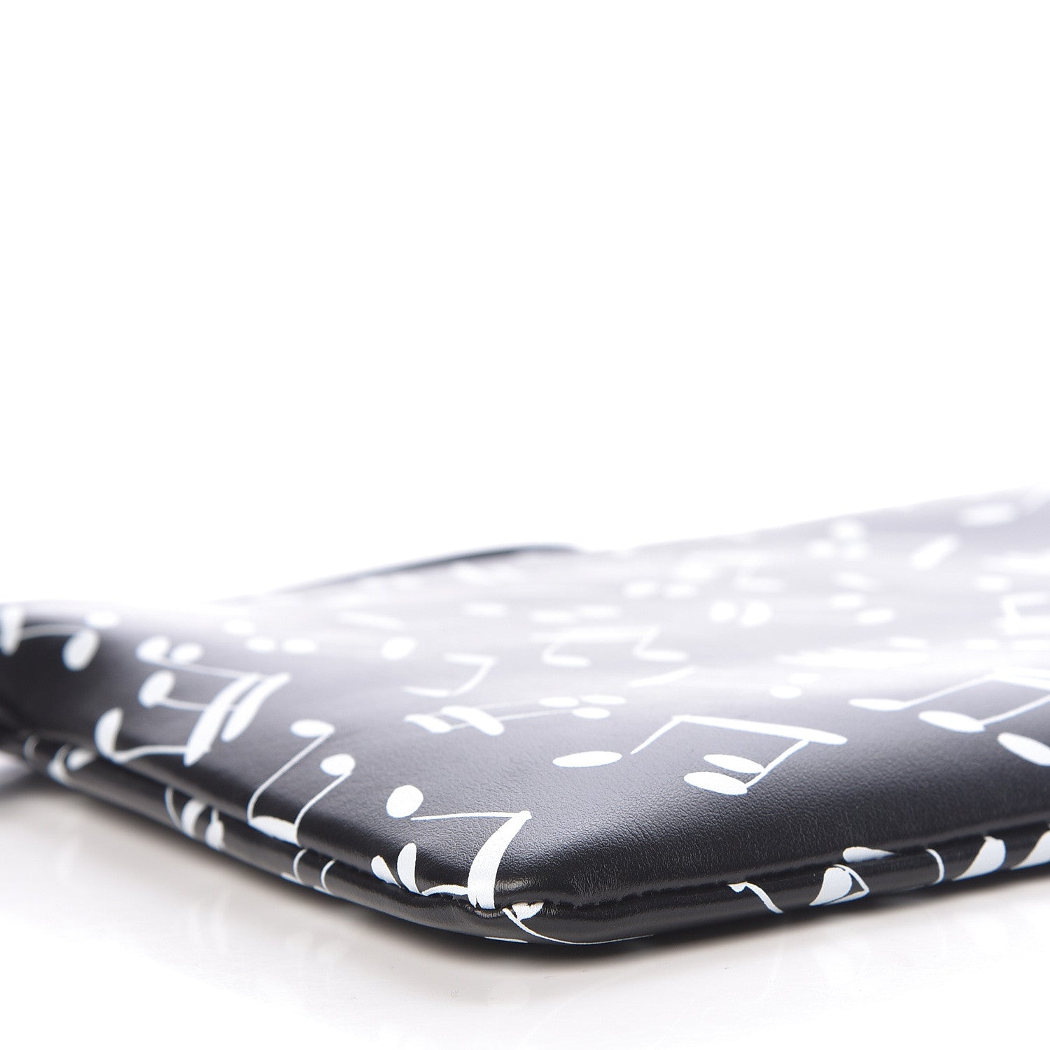 Saint Laurent Calfskin Musical Notes Zip Pouch Black 9 of 12