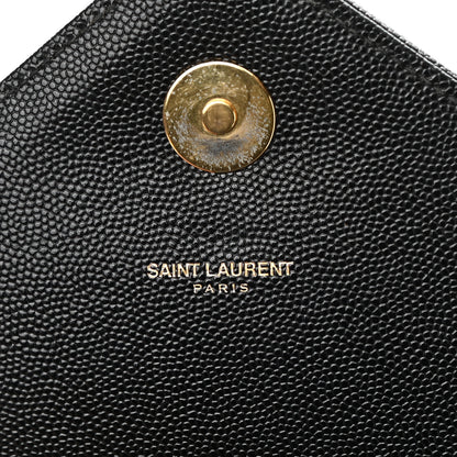 Saint Laurent Grain De Poudre Matelasse Chevron Large Monogram Satchel Black 7 of 10