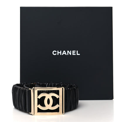 Chanel Lambskin Ruched CC Belt 75 30 Black 4 of 4