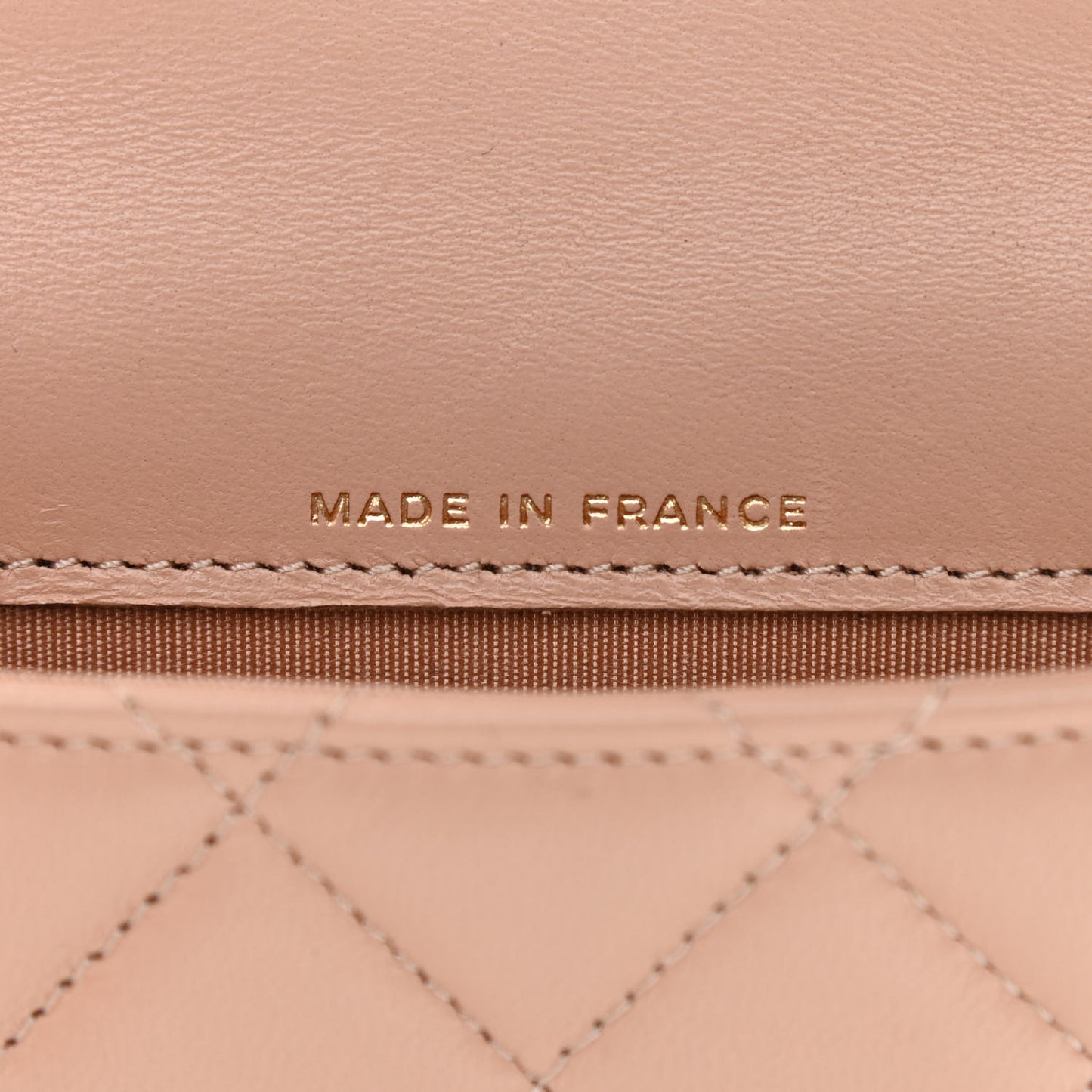 Lambskin Quilted Top Handle Flap Coin Purse With Chain Beige