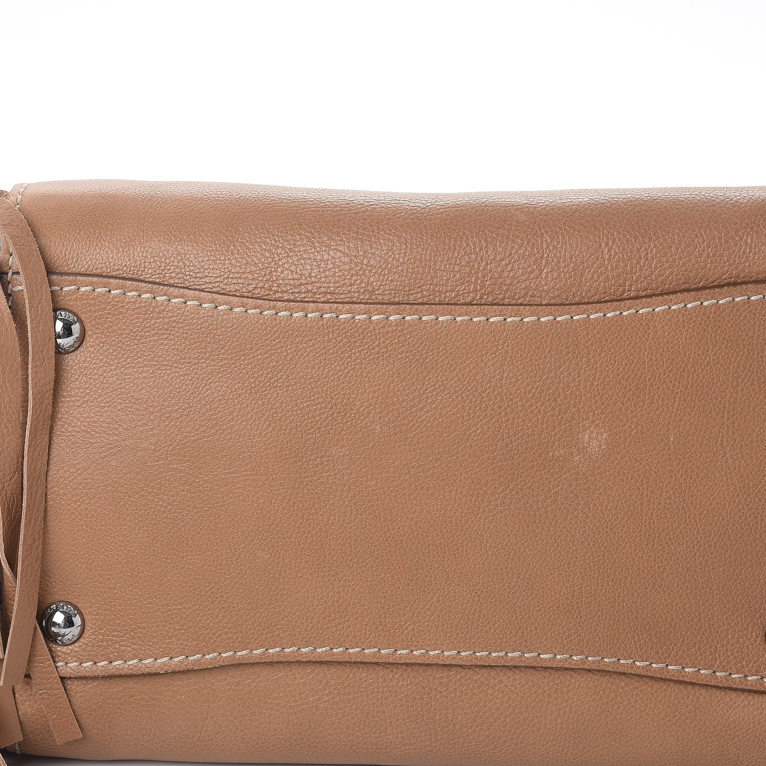 Prada Glace Calf Twin Pocket Fringe Tote Caramel 16 of 16