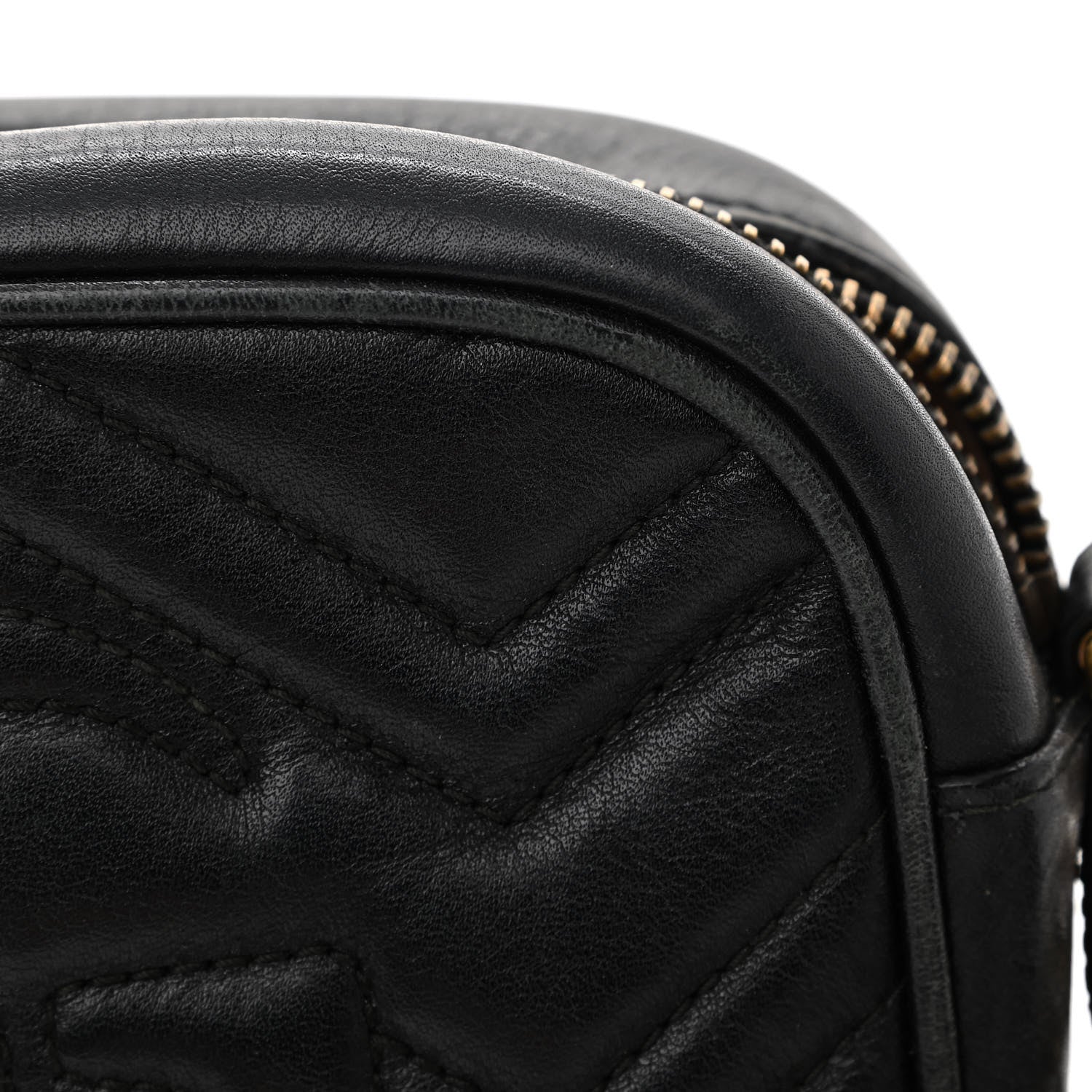 Gucci Calfskin Matelasse Mini GG Marmont Chain Shoulder Bag Black 16 of 19