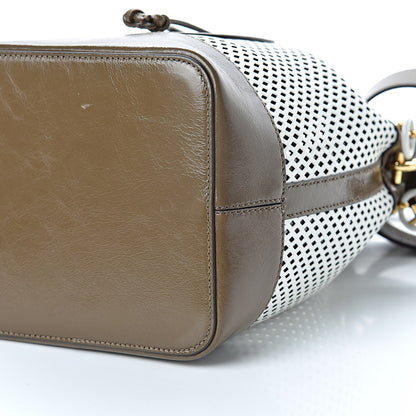 Fendi Vitello Liberty Glossy Lambskin F is Fendi Perforated Large Mon Tresor Bucket Bag White Ice Rust Maya 10 of 11