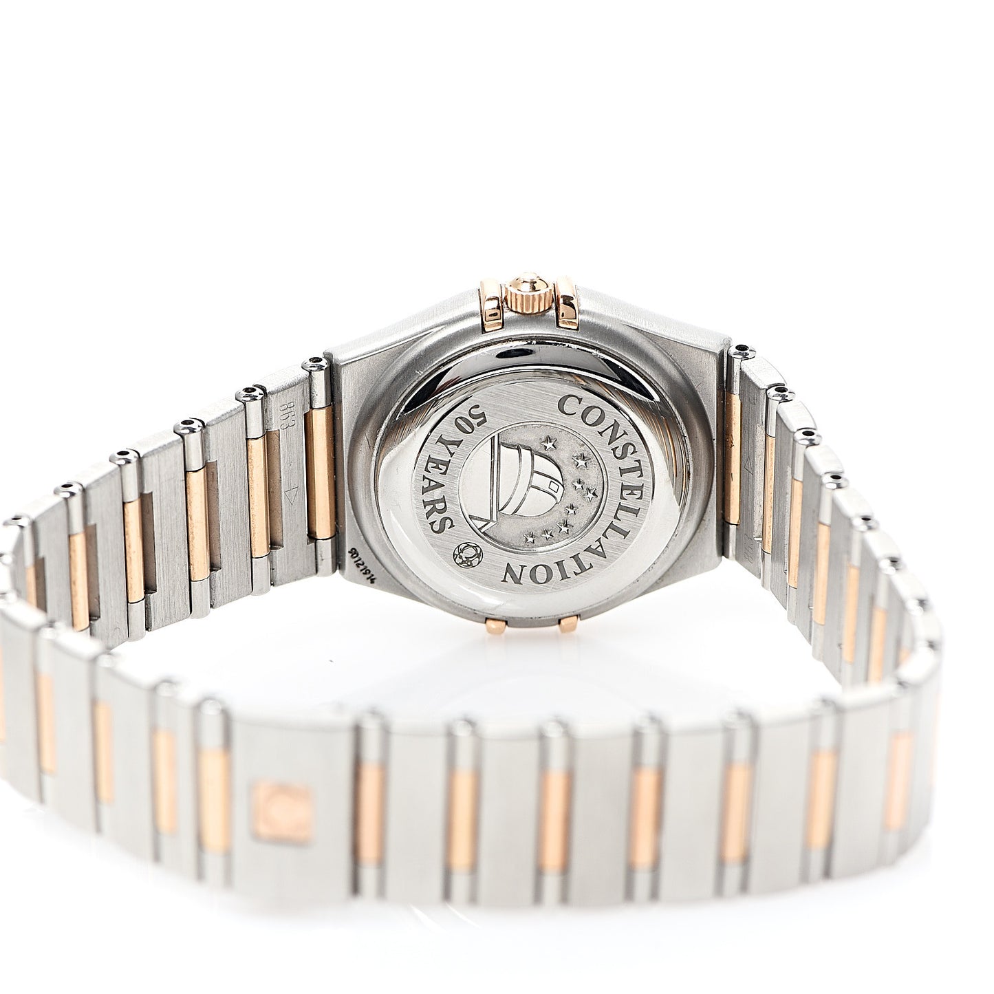 Stainless Steel 18K Red Gold Diamond Bezel Mother of Pearl 27mm Constellation Automatic Watch 1398.75
