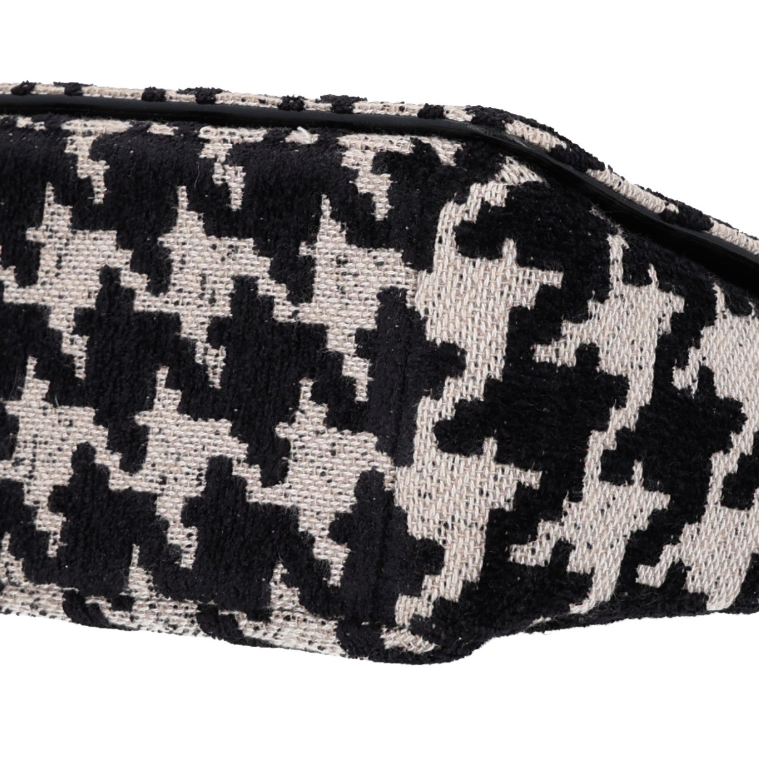 Christian Dior Technical Canvas Macro Houndstooth Medium Caro Bag Black White 9 of 9