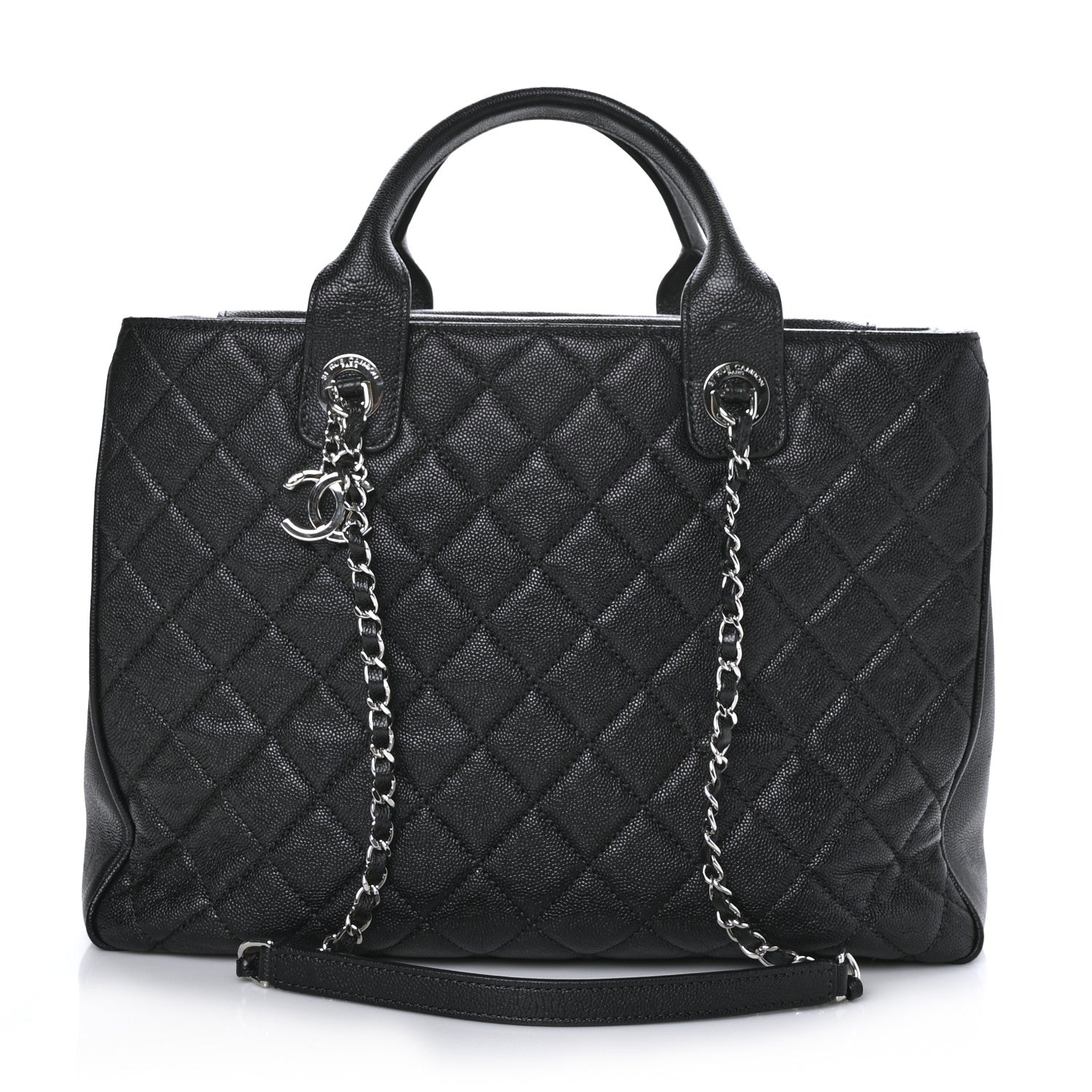Chanel Caviar Quilted Large Urban Companion Top Handle Shopping Tote Black 1 of 12