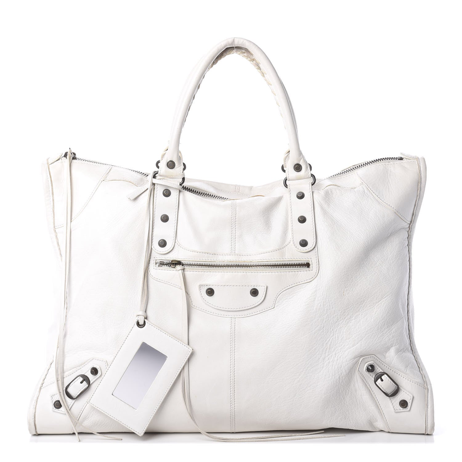 Balenciaga Agneau Classic Hardware Weekender White 1 of 17