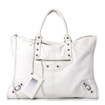 Balenciaga Agneau Classic Hardware Weekender White 1 of 17