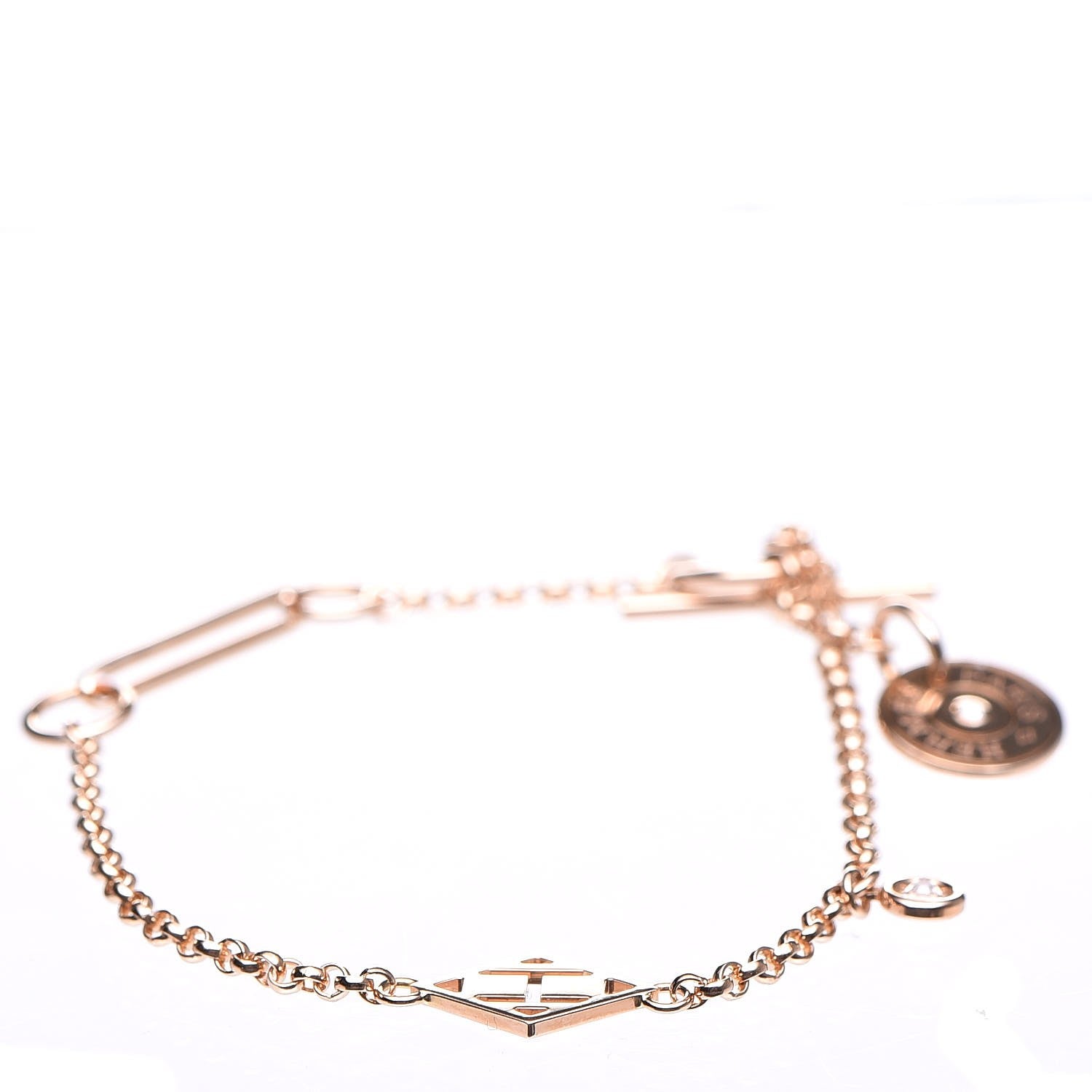 Hermes 18K Rose Gold Diamond Gambade Bracelet SH 1 of 11